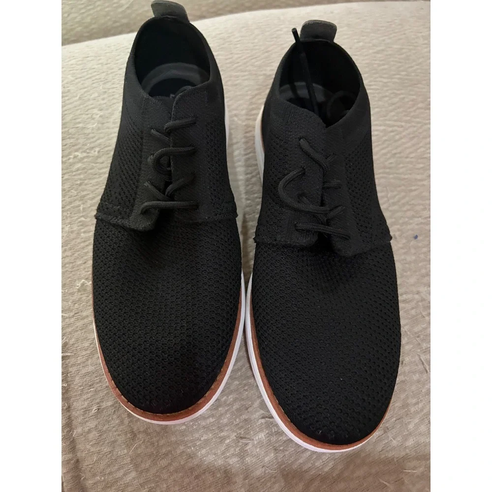 Black Mens Bruno Marc Knit Oxford Sneakers